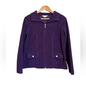 Northern reflections purple fleece zip up sweater